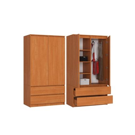 2 Door Wardrobe with Extra 2 Drawers in Oak