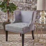 Adelina Button Tufted Armless Fabric Chair