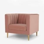 Amicie Channel Tufted Velvet Arm Chair