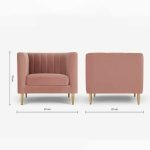 Amicie Channel Tufted Velvet Arm Chair