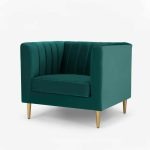 Amicie Channel Tufted Velvet Arm Chair