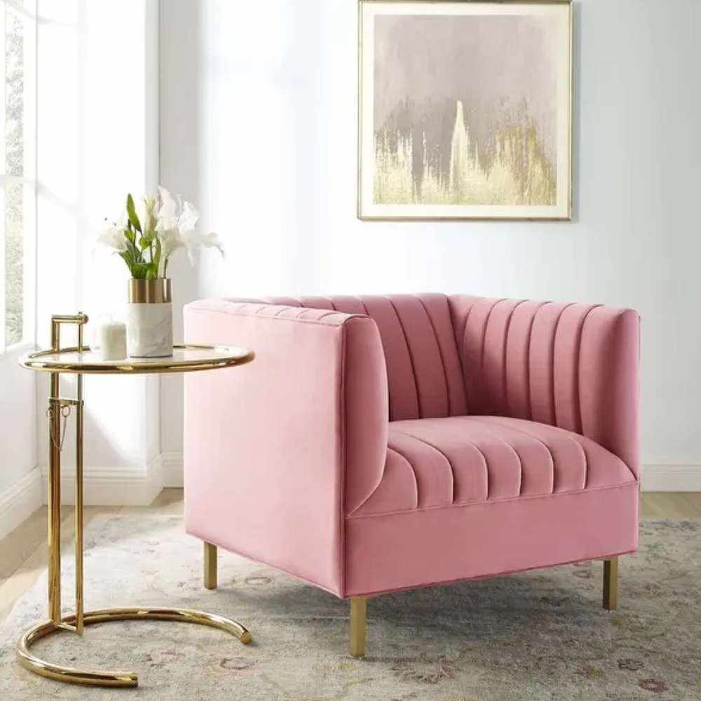 Amicie-Channel-Tufted-Velvet-Arm-Chair Amicie Channel Tufted Velvet Arm Chair