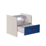 Aqua Splash Bedside Table in White & Blue Finish
