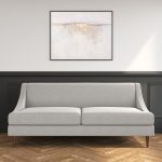 Armless 3 Seater Sofa in Woven Grey Fabric