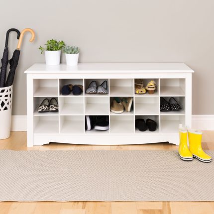 Arrow stone White Shoe Storage Cubie Bench