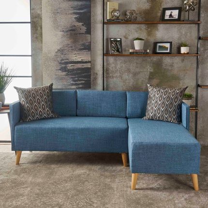 Augustus Mid-century Modern Fabric Chaise Sectional