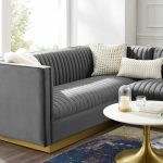 Cecilie Wide Velvet Symmetrical Sectional Sofa