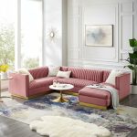 Cecilie Wide Velvet Symmetrical Sectional Sofa