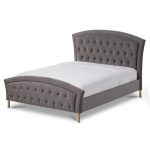Contemporary Fabric Curved Tufted Bed