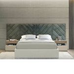 Cross Lines Tufted WallPanel Headboard Bed