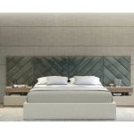 Cross Lines Tufted WallPanel Headboard Bed