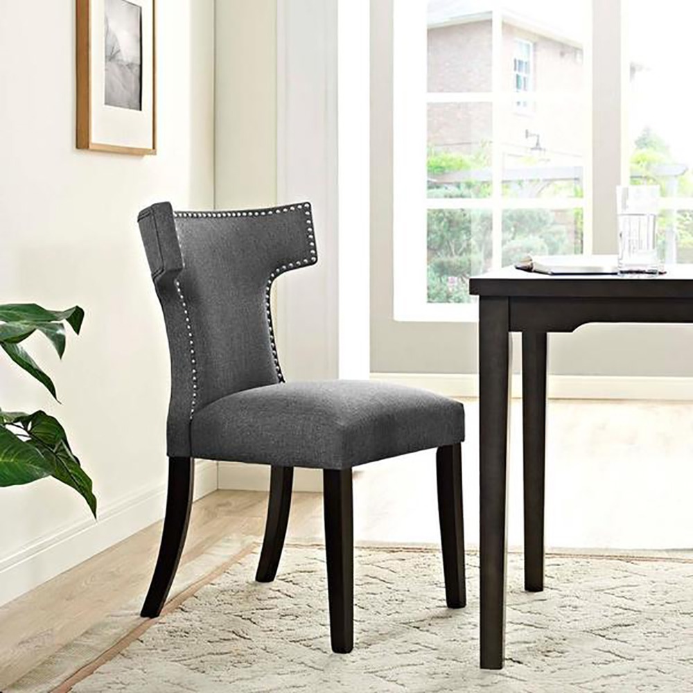 Curve Back Fabric Dining Chair 1 Curve Back Fabric Dining Chair