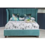 Curved Velvet Upholstered Bed