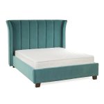 Curved Velvet Upholstered Bed