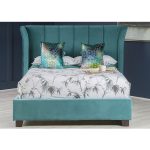 Curved Velvet Upholstered Bed