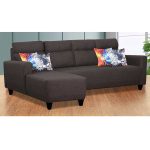 Elbon Sectional Sofa in Dark Brown Color