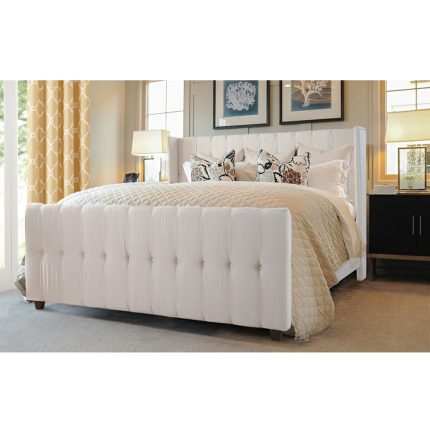 Fabric Upholstered Button Tufted Bed