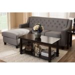 Fabric-Upholstered Tufted 2-Piece Sectional Sofa