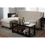 Fabric-Upholstered Tufted 2-Piece Sectional Sofa