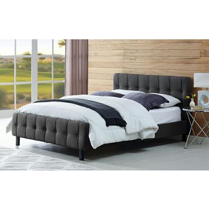 Fabric Upholstered Tufted Bed