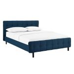 Fabric Upholstered Tufted Bed