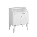 Fatima 2-Drawers Night Stand in White