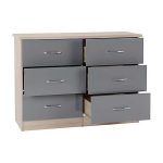 Grey 6 Drawer Chest of Drawer Fatima