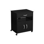 Fatima Printer Cart with Wheels in Dark Brown