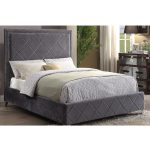 Fatima Velvet Upholstered Platform Bed