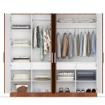 Four Door Wardrobe with Mirror in MDF