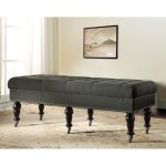 Francesca Dark Grey Tufted Bench