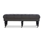 Francesca Dark Grey Tufted Bench