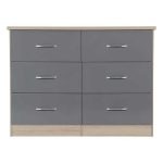 Grey 6 Drawer Chest of Drawer Fatima