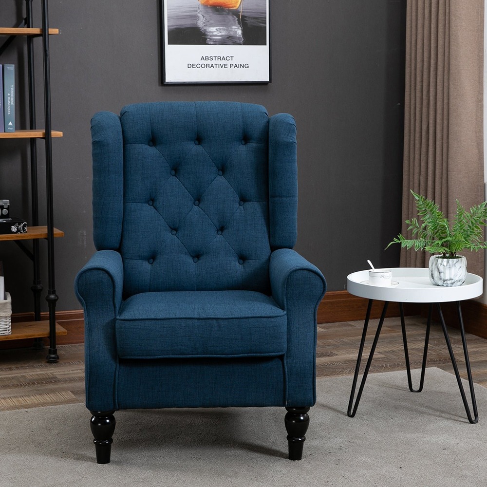 Guanta Tufted Accent Chair with Wooden Legs 1 Guanta Tufted Accent Chair with Wooden Legs