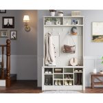 Hall Tree With Storage Bench, 3-in-1 Entryway