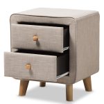 Jonesy 2-Drawer Mid-Century Fabric Nightstand
