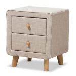 Jonesy 2-Drawer Mid-Century Fabric Nightstand