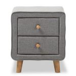 Jonesy 2-Drawer Mid-Century Fabric Nightstand