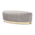 LUXE Velvet Oval Ottoman