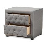 Lepine Grey Fabric Night Stand