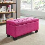 Lila-Fabric Storage Ottoman