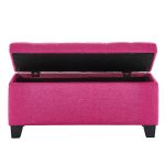 Lila-Fabric Storage Ottoman
