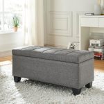 Lila-Fabric Storage Ottoman