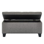 Lila-Fabric Storage Ottoman