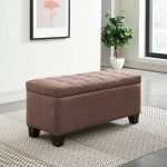 Lila-Fabric Storage Ottoman
