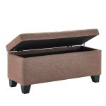 Lila-Fabric Storage Ottoman