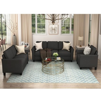 Living Room Polyester-blend 3 Pieces Sofa Set