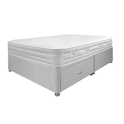 Memory Mattress with Grey 2 Drawer Platform Divan Bed