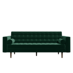 Mid Century Quilted Grey Velvet 3 Seater and 2 Seater Sofa Set Fatima