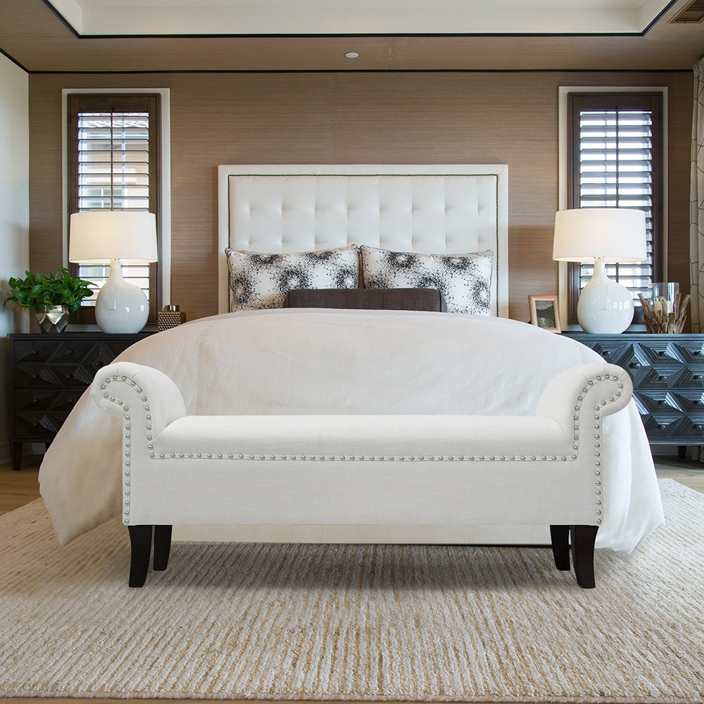 Milan Roll Arm Entryway Lounge Accent Bench 6 Entryway Lounge Accent Bench